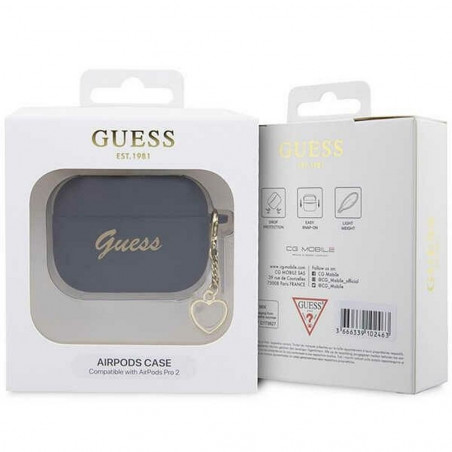 GUESS case for APPLE AirPods Pro 2 (2022 / 2023) GUAP2LSCHSK (Silicone Charm Heart Collection) black