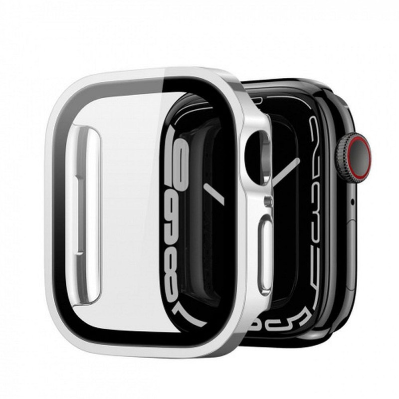 DUX DUCIS case HAMO with protective glass for Apple Watch 7 / 8 / 9 41 mm silver