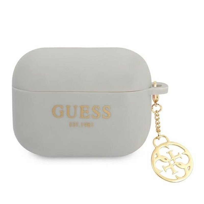 GUESS case for APPLE AirPods Pro GUAPLSC4EG (Silicone Charm 4G Collection) grey