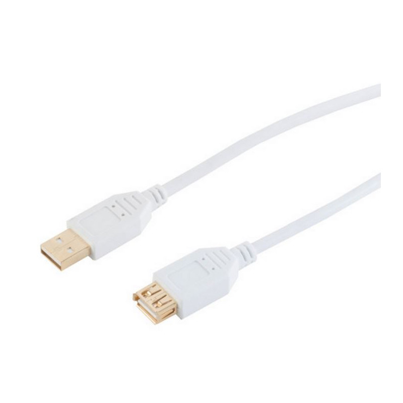 USB Verlängerungs-Kabel Type A Stecker auf Type A Kupplung - Länge: 2 Meter (HIGH SPEED mit vergoldeten Kontakten)