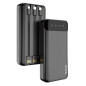 POWERBANK 20000 mAh incl. 3 cables USB Type C + micro USB + Lightning black (Dudao K6Pro+)
