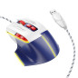 HOCO gaming wire USB A computer mouse 3600DPI white blue