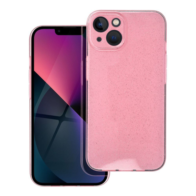 BACK-CASE 2mm pink mit MINI-GLITTER für APPLE iPhone 13