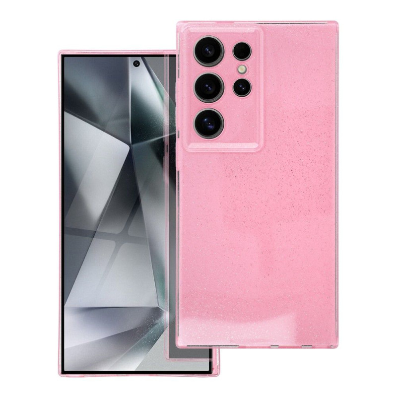 BACK-CASE 2mm pink mit MINI-GLITTER für SAMSUNG Galaxy S24 Ultra