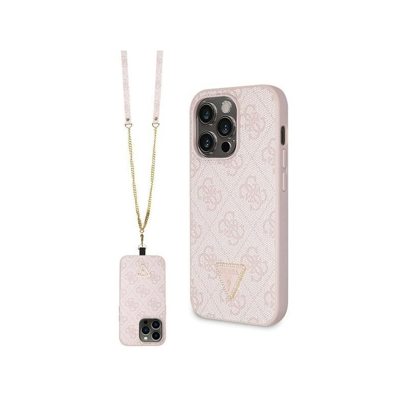 GUESS case for IPHONE 14 Pro GUHCP14LP4TDSCPP (Crossbody 4G Metal Logo) pink GUESS case for IPHONE 14 Pro GUHCP14LP4TDSCPP (Crossbody 4G Metal Logo) pink