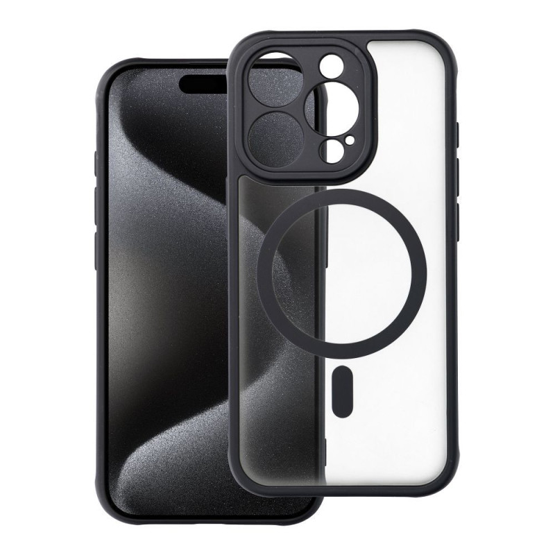 BACK-CASE MATTE MAG schwarz (kompatibel mit MagSafe) für APPLE iPhone 15 Pro