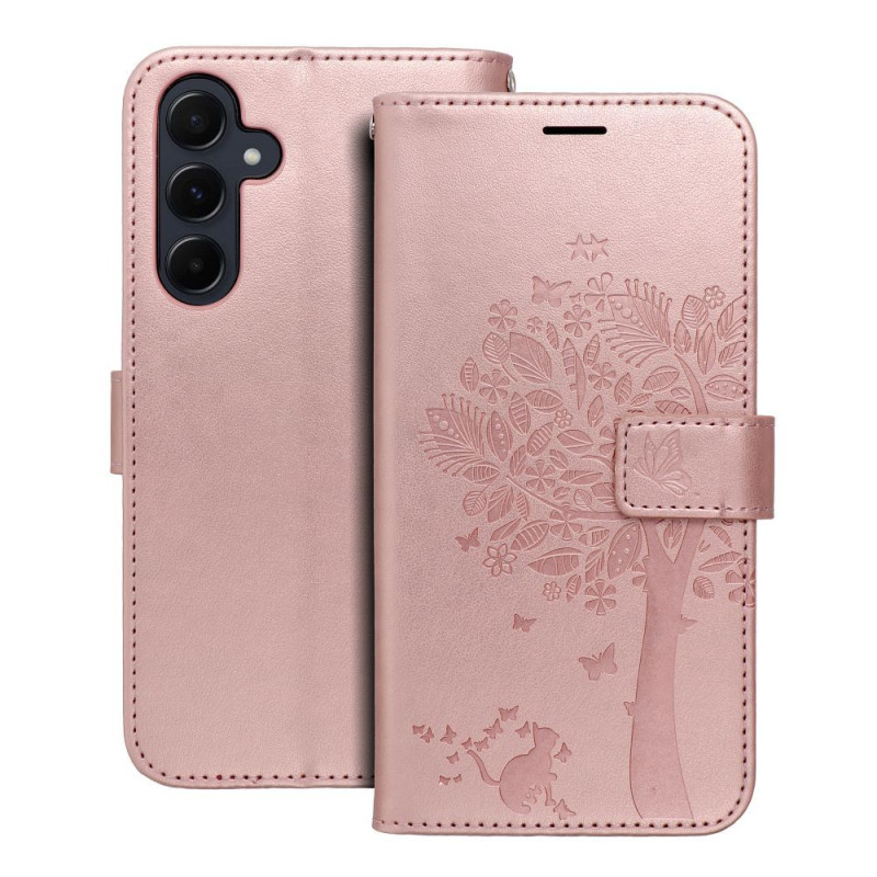 MEZZO Book case for SAMSUNG A55 5G tree rose gold MEZZO Book case for SAMSUNG A55 5G tree rose gold