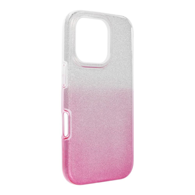 BACK-CASE SHINING GLITTER silver/pink für APPLE iPhone 16 Pro
