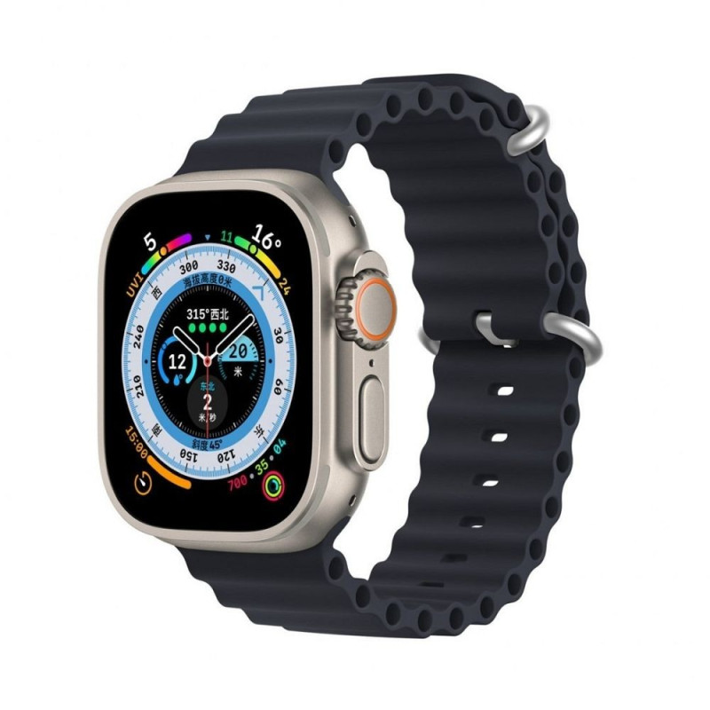 DUX DUCIS strap OCEAN WAVE silicone for Apple Watch 42 / 44 / 45 mm graphite DUX DUCIS strap OCEAN WAVE silicone for Apple Watch 42 / 44 / 45 mm graphite