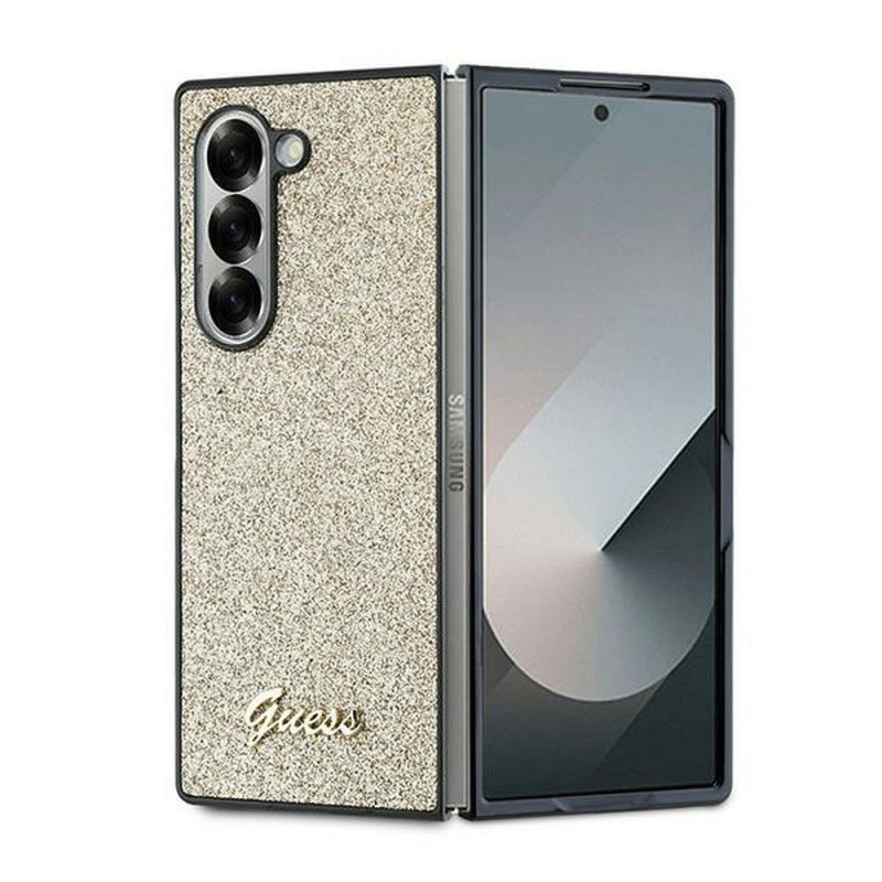 GUESS case for SAMSUNG Z Fold 6 GUHCZFD6HGGSHD (HC PU 4G Glitter Script) gold GUESS case for SAMSUNG Z Fold 6 GUHCZFD6HGGSHD (HC PU 4G Glitter Script) gold