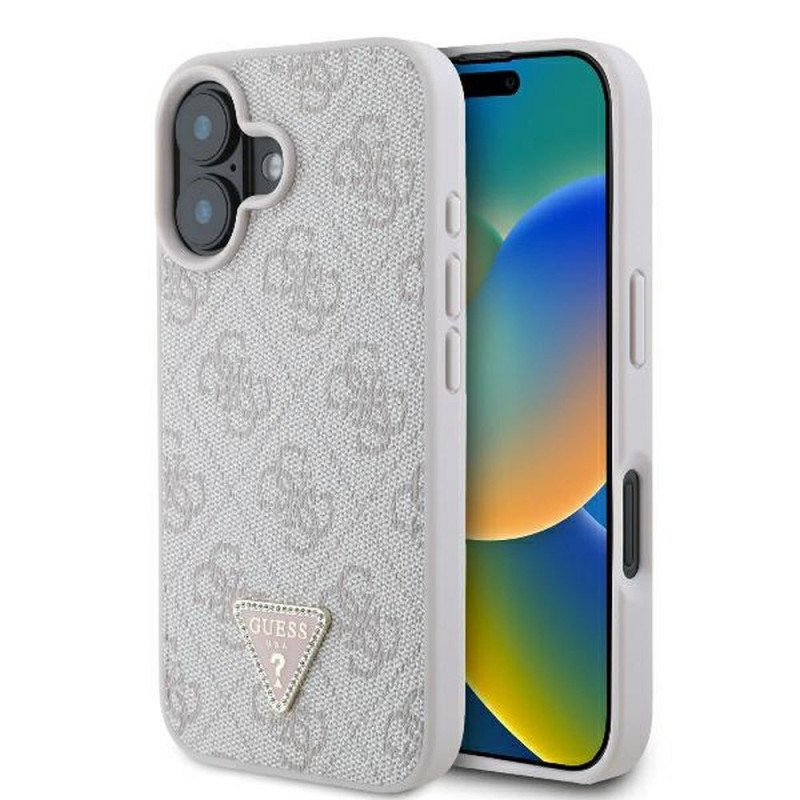 GUESS case for IPHONE 16 Plus GUHCP16MP4TDPP (PU Leather 4G Triangle Strass) pink GUESS case for IPHONE 16 Plus GUHCP16MP4TDPP (PU Leather 4G Triangle Strass) pink