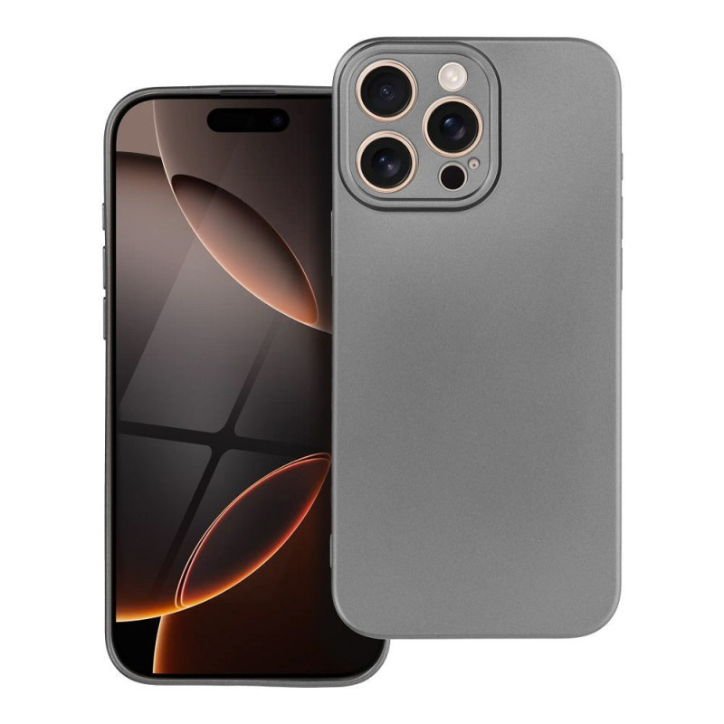 BACK-CASE METALLIC GRAU für APPLE iPhone 16 Pro Max