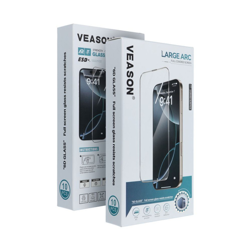 6D Pro Veason Glass (SET 10in1) - for Iphone 13 Pro / 14 black 6D Pro Veason Glass (SET 10in1) - for Iphone 13 Pro / 14 black