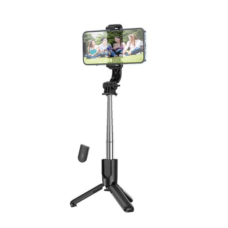 HOCO selfie stick with bluetooth remote control tripod K17 black HOCO selfie stick with bluetooth remote control tripod K17 black