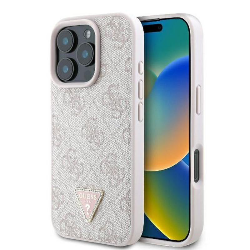 GUESS case for IPHONE 16 Pro GUHCP16LP4TDPP (PU Leather 4G Triangle Strass) pink GUESS case for IPHONE 16 Pro GUHCP16LP4TDPP (PU Leather 4G Triangle Strass) pink