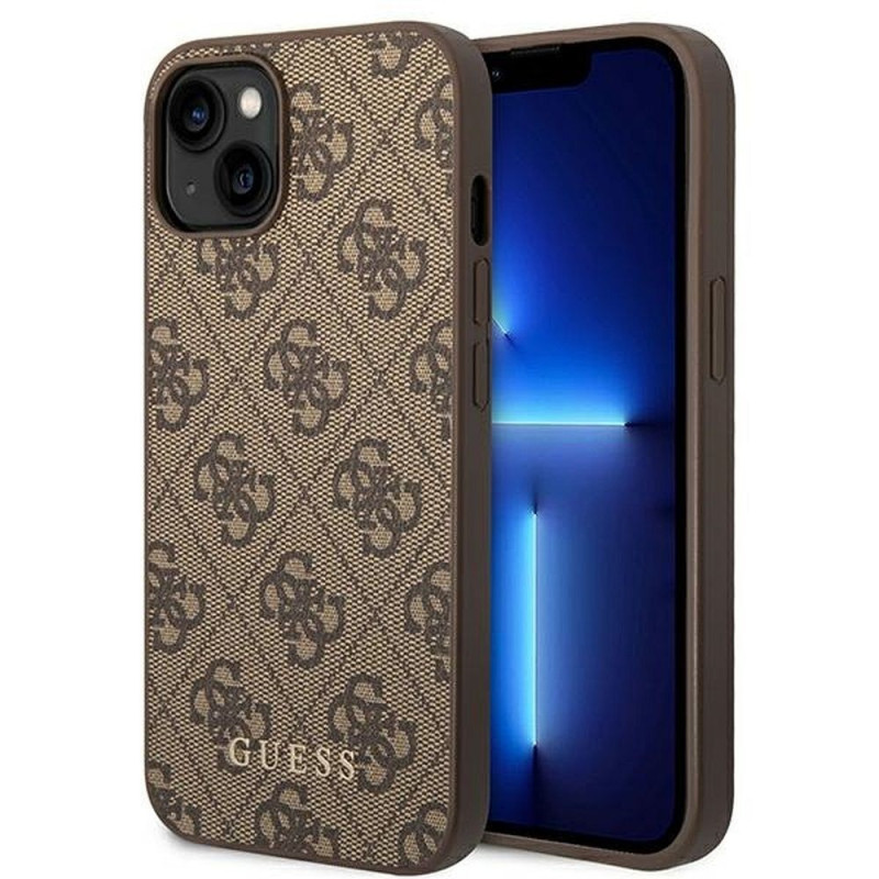 GUESS case for IPHONE 14 Plus GUHCP14MG4GFBR (4G Gold Logo) brown