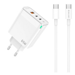 CHARGER USB-C 65W JELLICO C79 white + CABLE USB-C