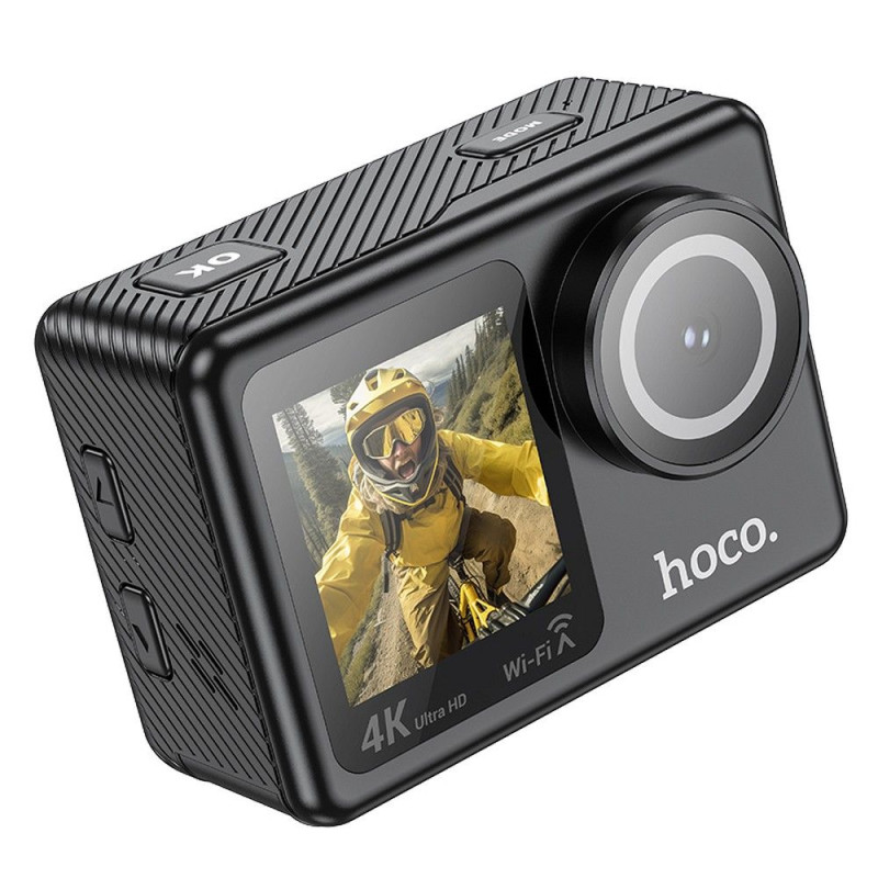 HOCO sports camera with dual screen 1,3" + 2" 4K/30fps DV101 black HOCO sports camera with dual screen 1,3" + 2" 4K/30fps DV101 black
