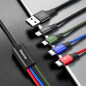 Datenkabel 4in1 USB-A / 2xUSB-C + Lightning + micro USB Baseus nylon braided 3.5A 120cm
