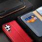 Dux Ducis Hivo Leather Flip Cover Genuine Leather Wallet For Cards And Documents für Samsung Galaxy S22 Ultra Black