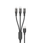 CABLE 3in1 USB-C / USB-C+Lightning+microUSB 120W 120cm Dudao