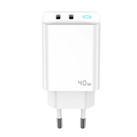 CHARGER USB-C + CABLE USB-C 40W 2 PORTS JELLICO EU19 GaN (Verpackung: bulk)