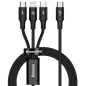 Baseus Rapid Series 3in1 Kabel: USB-C auf USB-C / Lightning / micro USB 20 W 1.5m (Laden+Daten)