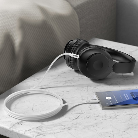 Audio Soundwire USB-C  3,5mm Borofone BL20 white 1m