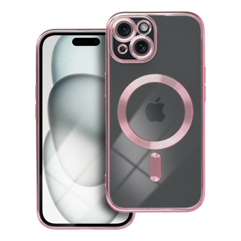 ELECTRO MAG COVER case compatible with MagSafe for IPHONE 15 rose gold
