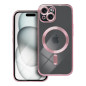 ELECTRO MAG COVER case compatible with MagSafe for IPHONE 15 rose gold