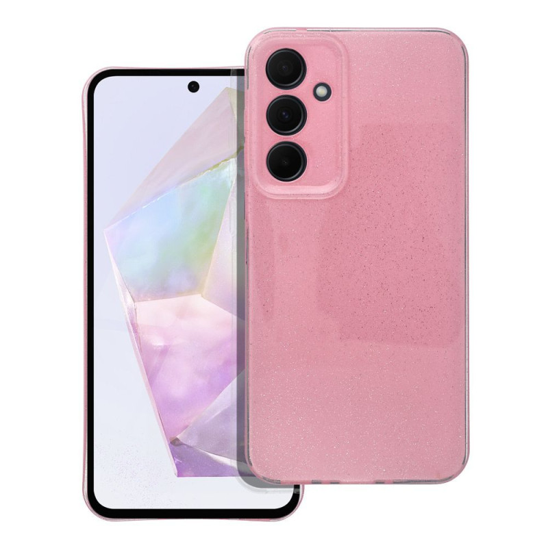 BACK-CASE 2mm pink mit MINI-GLITTER für SAMSUNG Galaxy A35 5G