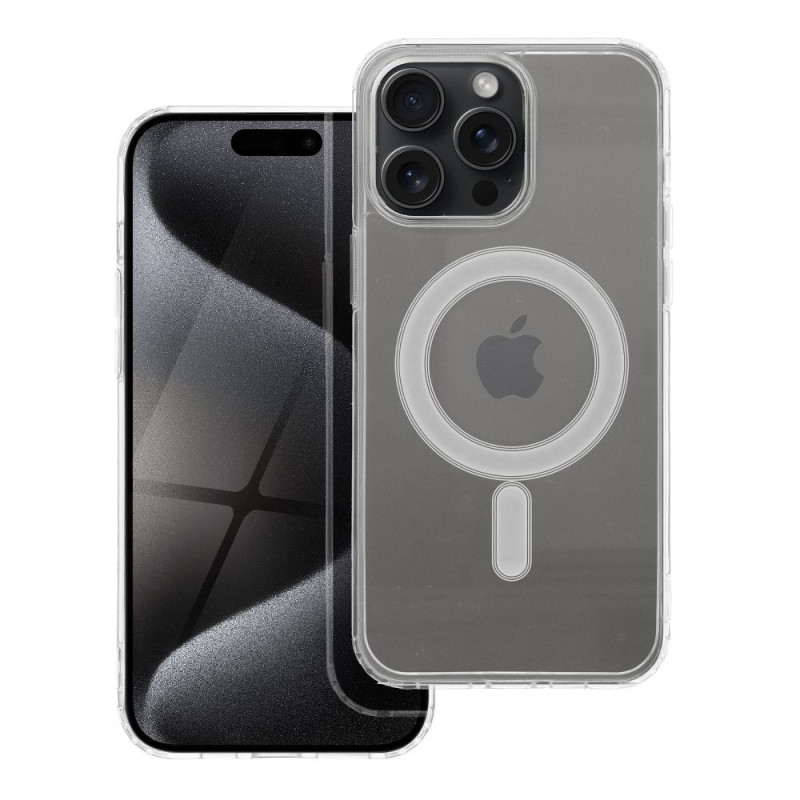BACK-CASE transparent MagSafe-kompatibel mit Kamera-Schutz für APPLE iPhone 15 Pro Max