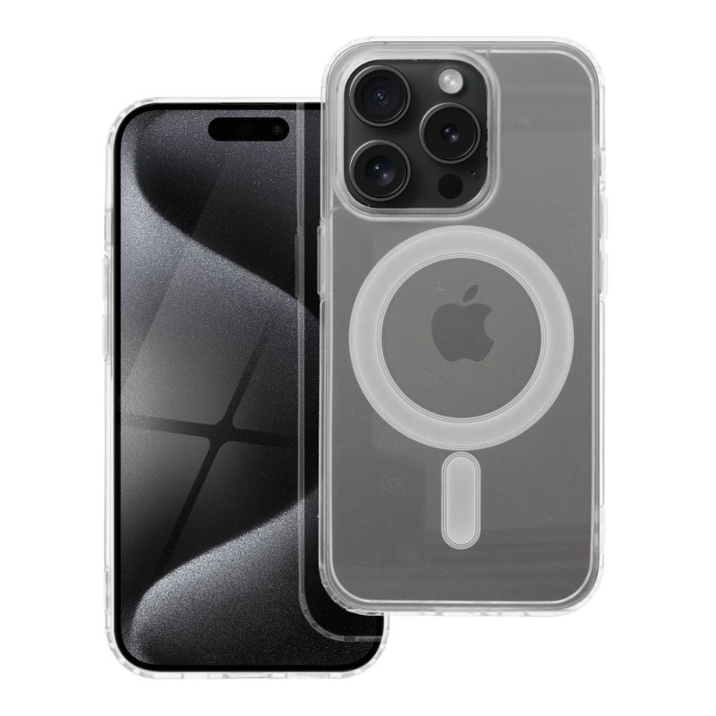 BACK-CASE transparent MagSafe-kompatibel mit Kamera-Schutz für APPLE iPhone 15 Pro