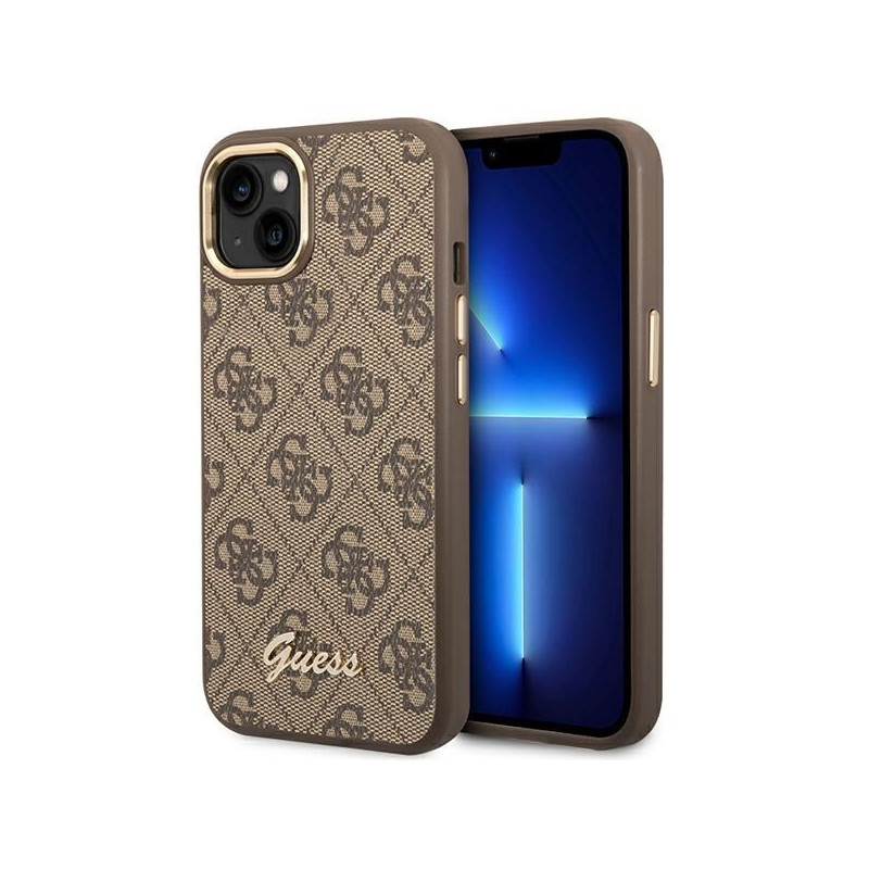 GUESS case for IPHONE 13 / 14 / 15 GUHCP14SHG4SHW (4G Vintage Gold Logo) brown GUESS case for IPHONE 13 / 14 / 15 GUHCP14SHG4SHW (4G Vintage Gold Logo) brown