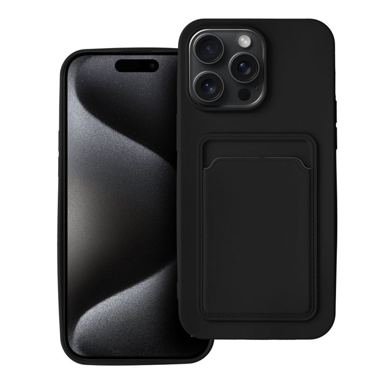 BACK-CASE CARD schwarz für APPLE iPhone 15 Pro Max