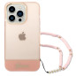 GUESS case for IPHONE 14 Pro Max GUHCP14XHGCOHP (IML Electro Cam w. Strap Translucent) pink