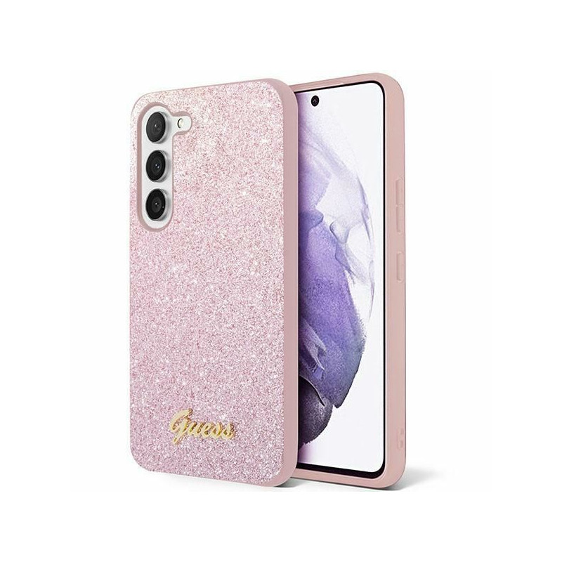 GUESS case for SAMSUNG S24 GUHCS24SHGGSHP (Glitter Script) pink