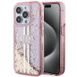 GUESS case for IPHONE 15 Pro GUHCP15LLFCSEGP (Liquid Glitter Gold Stripes) pink