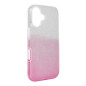 BACK-CASE SHINING GLITTER silver/pink für APPLE iPhone 16