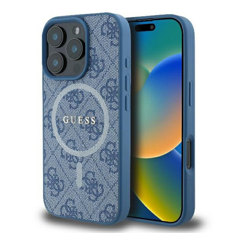 GUESS case for IPHONE 16 Pro compatible with MagSafe GUHMP16LG4GFRB (PU 4G Ring Classic Logo) blue GUESS case for IPHONE 16 Pro compatible with MagSafe GUHMP16LG4GFRB (PU 4G Ring Classic Logo) blue