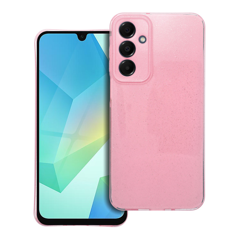 BACK-CASE 2mm pink mit MINI-GLITTER für SAMSUNG Galaxy A16