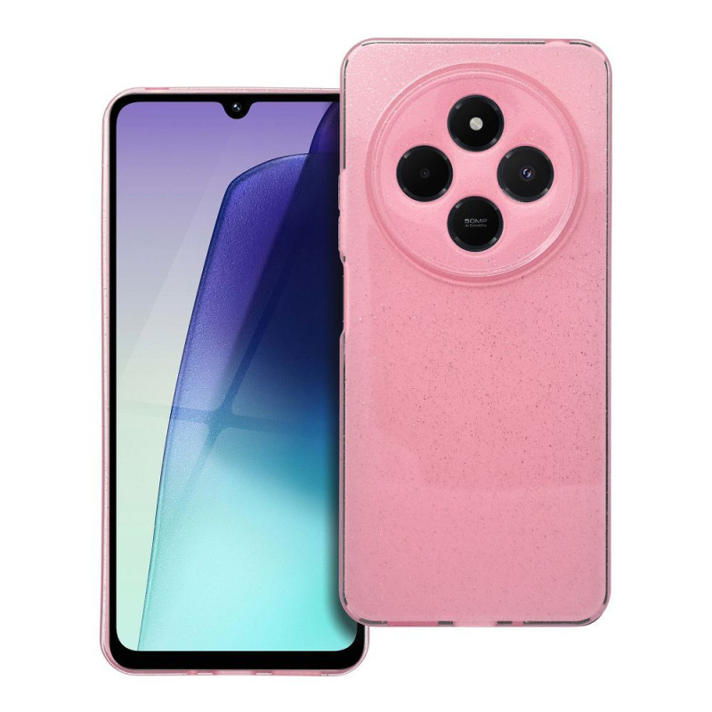BACK-CASE 2mm pink mit MINI-GLITTER für XIAOMI Redmi 14C