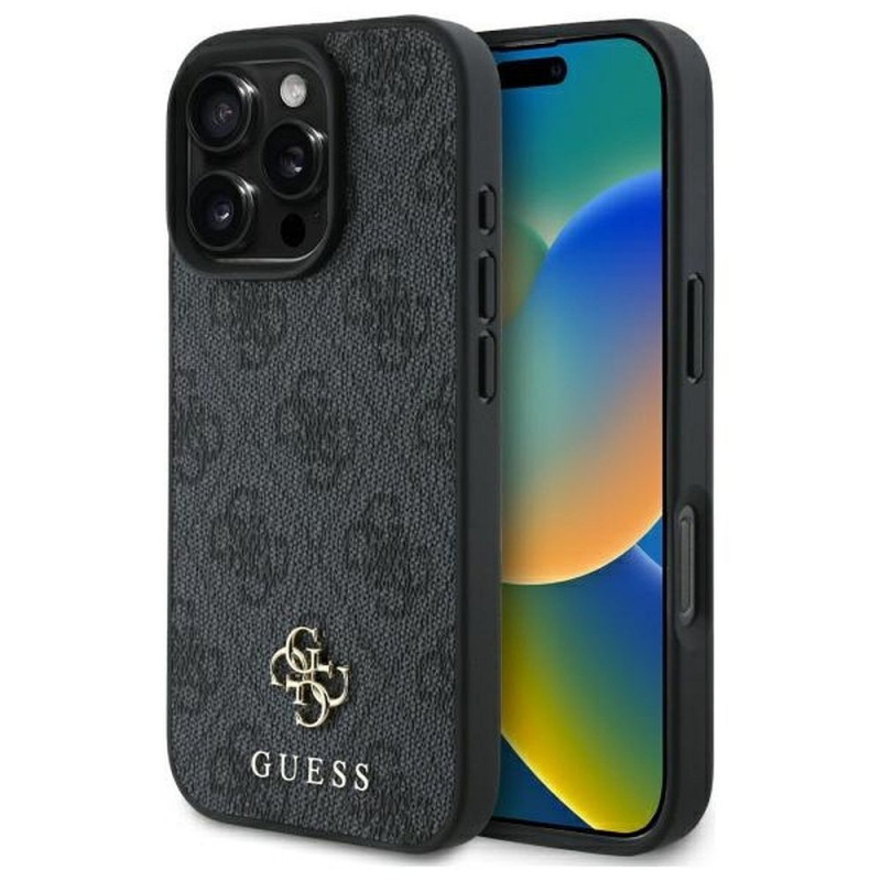 GUESS case for IPHONE 16 Pro comaptible with MagSafe GUHMP16LP4SM4MK (PU 4G Small and Classic) black GUESS case for IPHONE 16 Pro comaptible with MagSafe GUHMP16LP4SM4MK (PU 4G Small and Classic) black