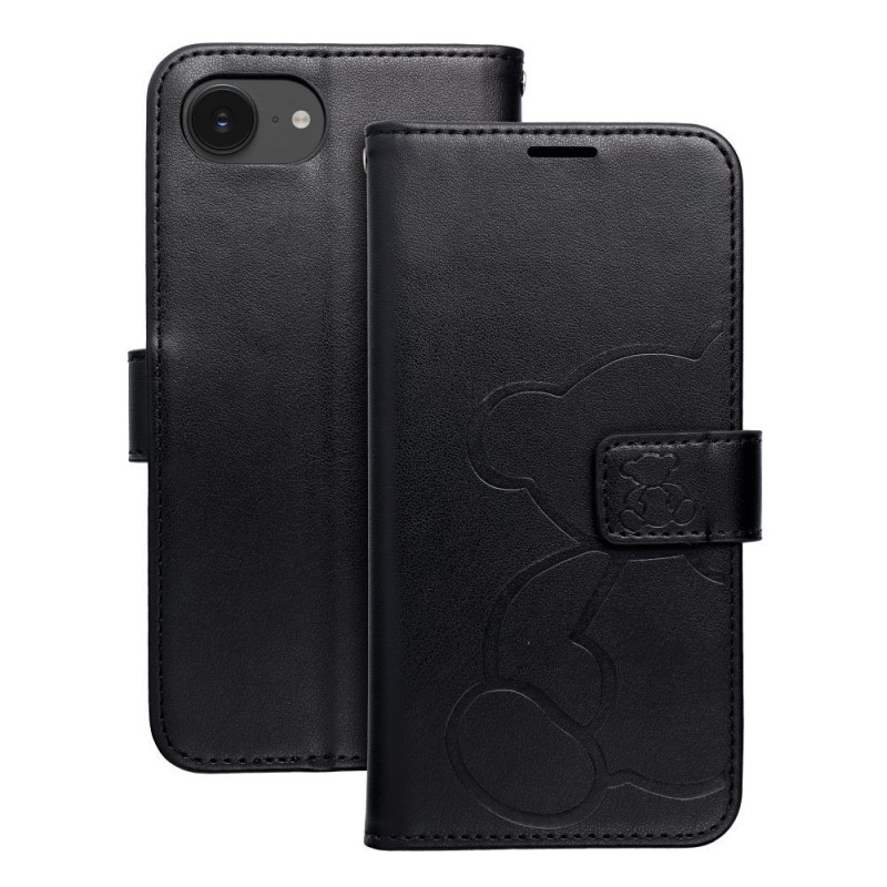 MEZZO Book case for IPHONE 16e (SE 4 2025) teddy bear black MEZZO Book case for IPHONE 16e (SE 4 2025) teddy bear black
