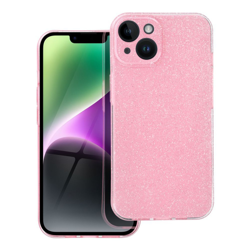 BACK-CASE 2mm pink mit MINI-GLITTER für APPLE iPhone 16e