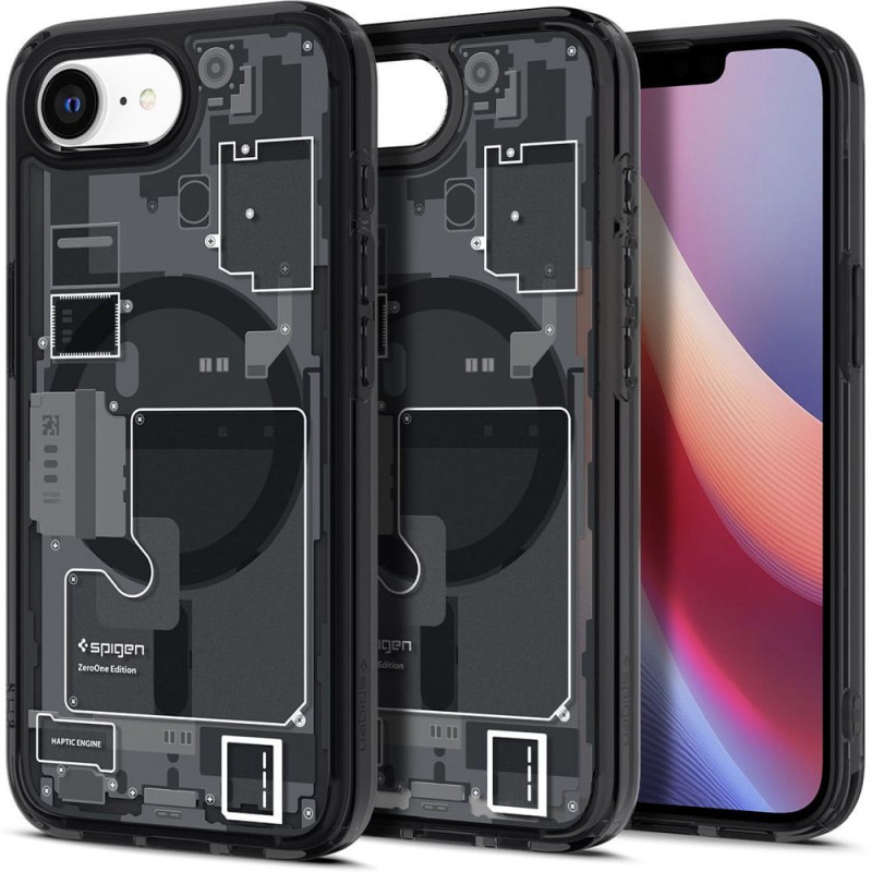 SPIGEN case ULTRA HYBRID MAG compatible with MagSafe for IPHONE 16E 2025 zero one black SPIGEN case ULTRA HYBRID MAG compatible with MagSafe for IPHONE 16E 2025 zero one black