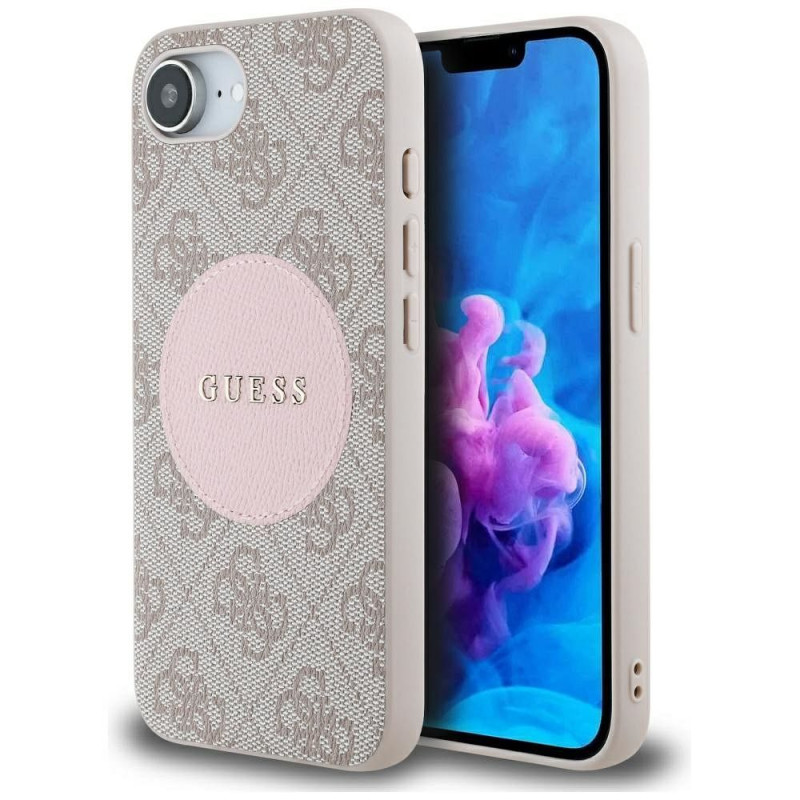GUESS case for IPHONE 16e (SE 4 2025) compatible with MagSafe GUHMPSE4P4PGRSGP (PU 4G Circle W/ Classic Logo) pink GUESS case for IPHONE 16e (SE 4 2025) compatible with MagSafe GUHMPSE4P4PGRSGP (PU 4G Circle W/ Classic Logo) pink
