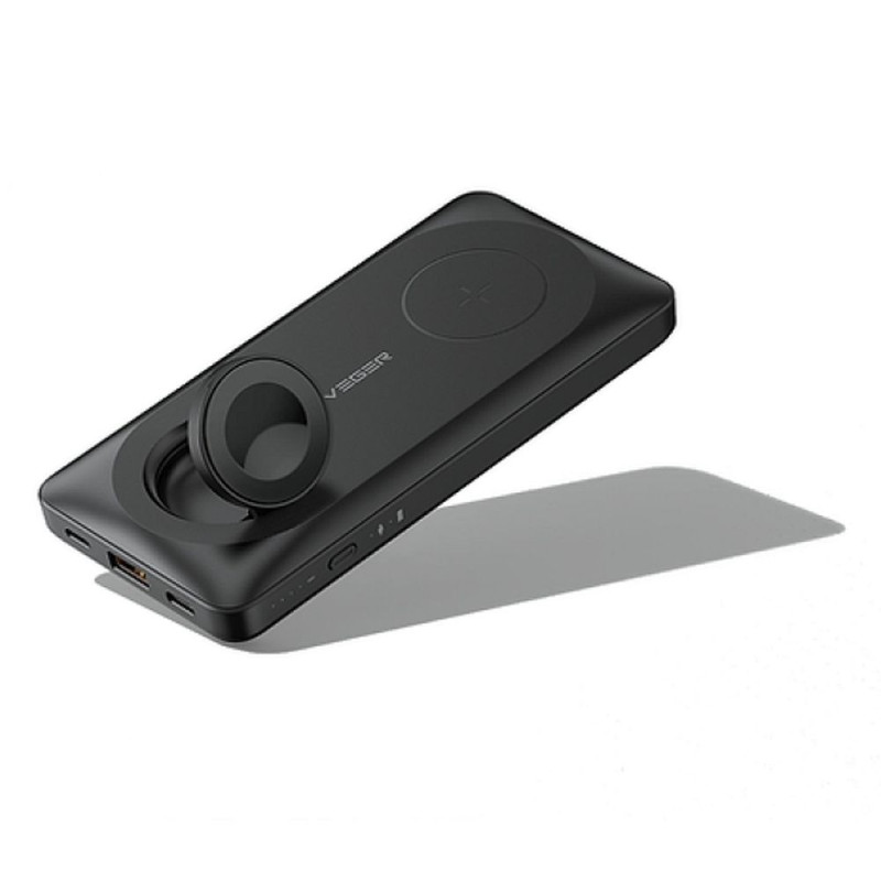 VEGER powerbank 10000 mAh with wireless chargers compatible with MagSafe PD QC3.0 3A 22,5W MagMulti (W1156) black VEGER powerbank 10000 mAh with wireless chargers compatible with MagSafe PD QC3.0 3A 22,5W MagMulti (W1156) black