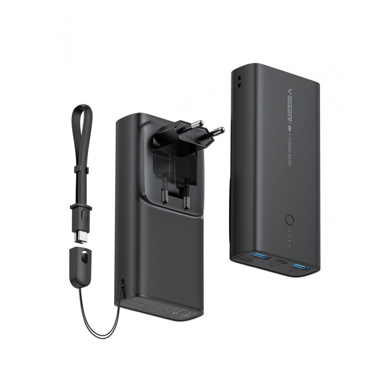 VEGER powerbank 10000 mAh PD QC3.0 20W ACE100 (W1146) black VEGER powerbank 10000 mAh PD QC3.0 20W ACE100 (W1146) black