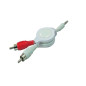 Audio Connector Kabel auf Cinch auf ausziehbarer Spule, weiß, 1,5 Meter für Mobiltelefone mit 3,5 mm Audioanschluss